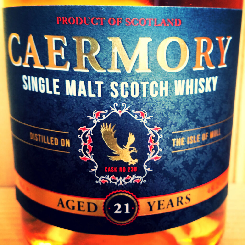 Caermory 21 Year Old Isle of Mull Single Malt Whisky Label