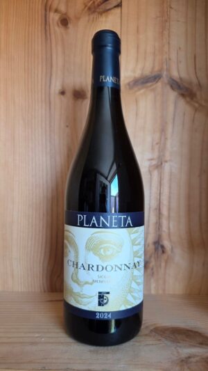 Planeta Chardonnay Menfi DOC bottle, iconic Sicilian white wine