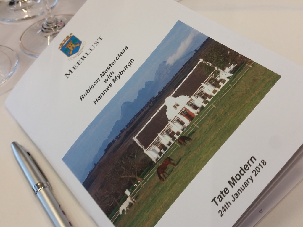 Meerlust Rubicon Masterclass Wine Tasting