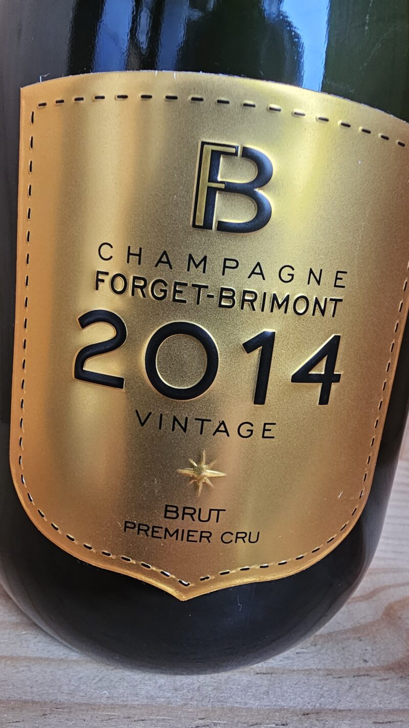 Champagne Forget Brimont Vintage 2014 75cl close up of label