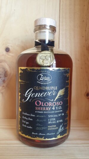 Zuidam Oloroso Sherry Cask 4 Year Old Quadruple Genever 38% 1 Litre (2)