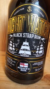 Pusser's Rum Night Watch Black Strap Rum 40% Label Close up