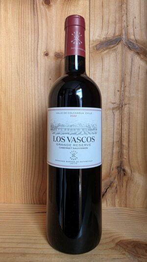 A bottle of Los Vascos Grande Reserve Cabernet Sauvignon, a Chilean Red Wine from the Colchagua Valley