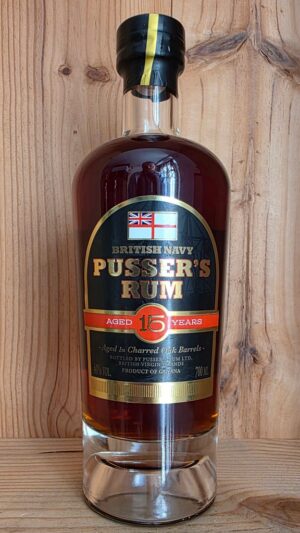 Pusser's 15 Year Old Aged British Navy Rum 70cl bottle for sale at Fareham Wine Cellar
